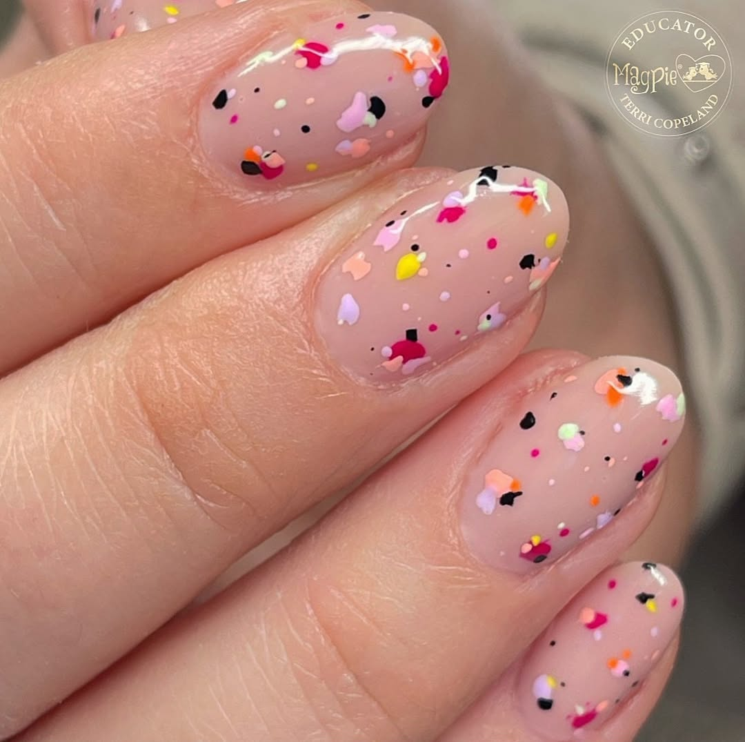 Playful Confetti Chic Nails
