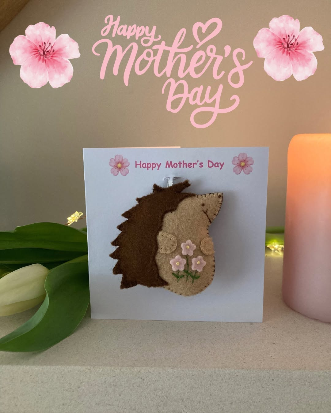 Hedgehog plush card