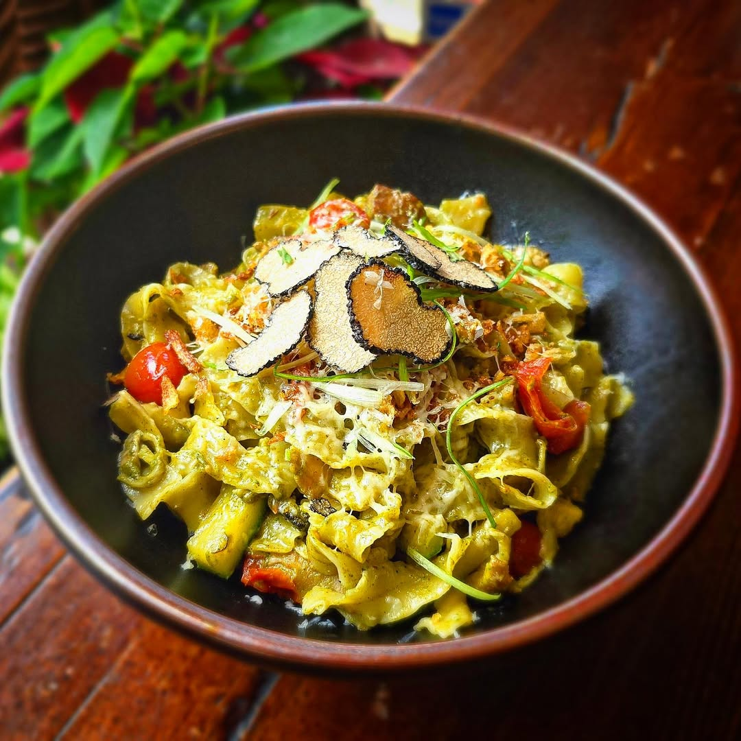 Cilantro Black Garlic Pesto Noodles