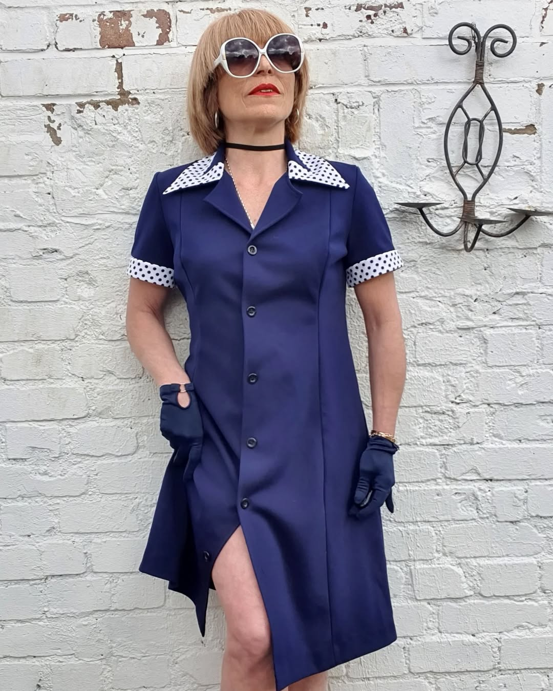 Retro Navy Collar Dress 