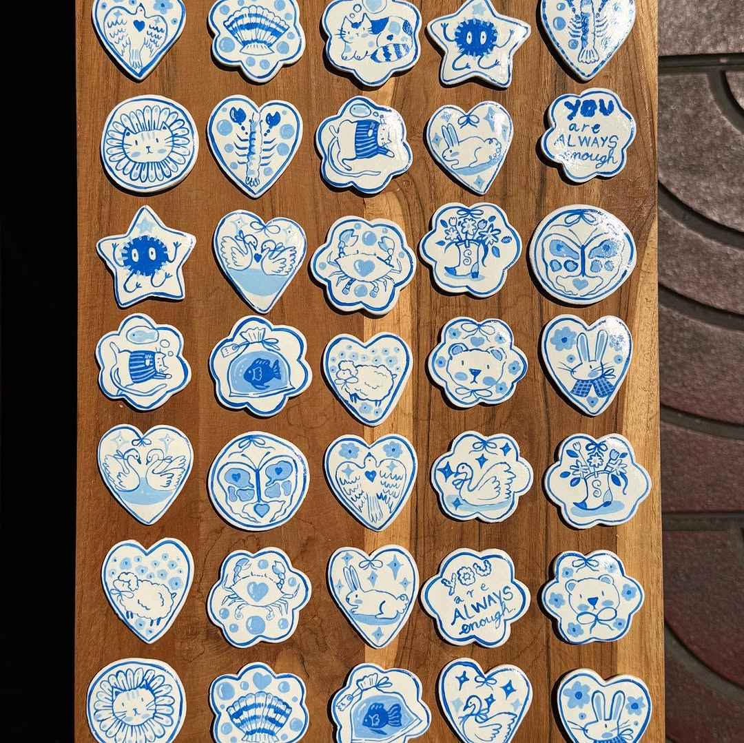 Blue and White