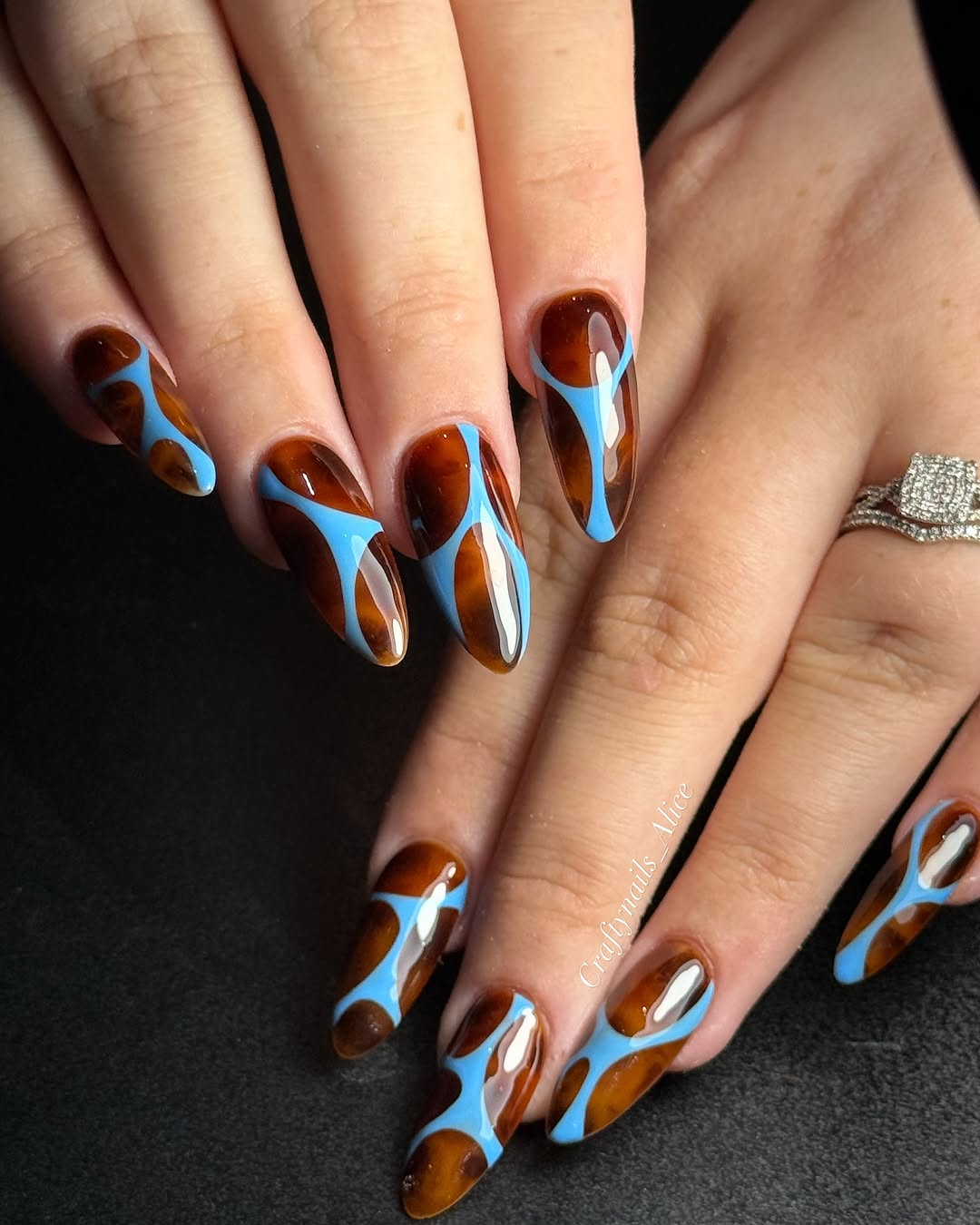 Blue on Tortoise Print