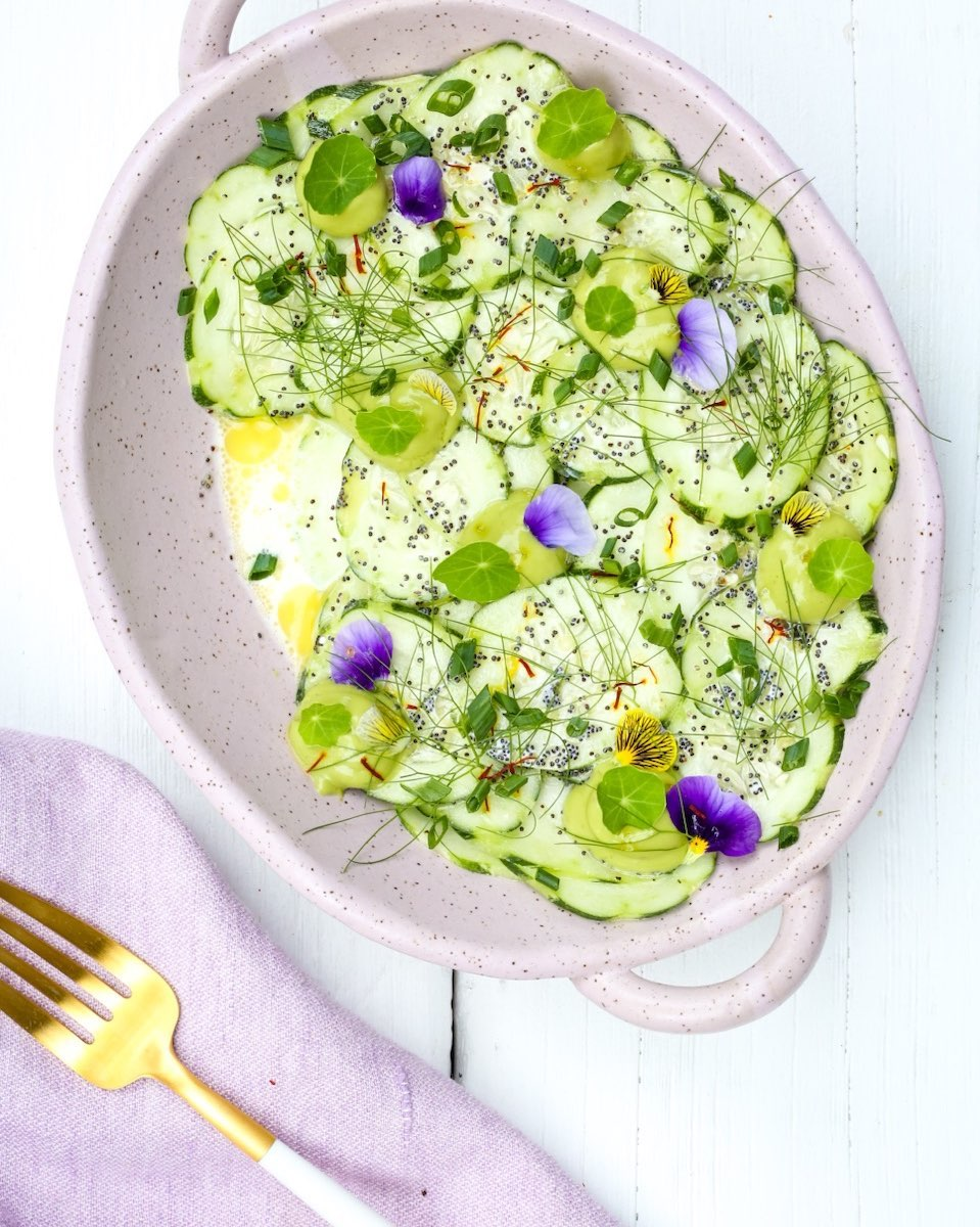 Lemon Poppy Dressing Cucumber Salad