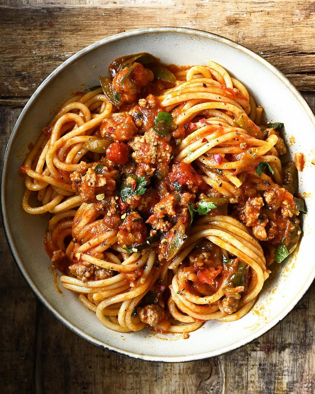 Beef and Pepper Spaghetti