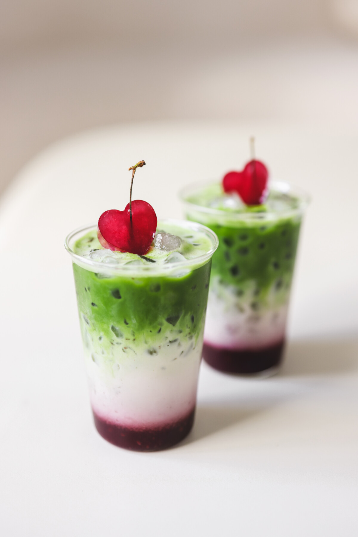 Cherry Vanilla Matcha Latte