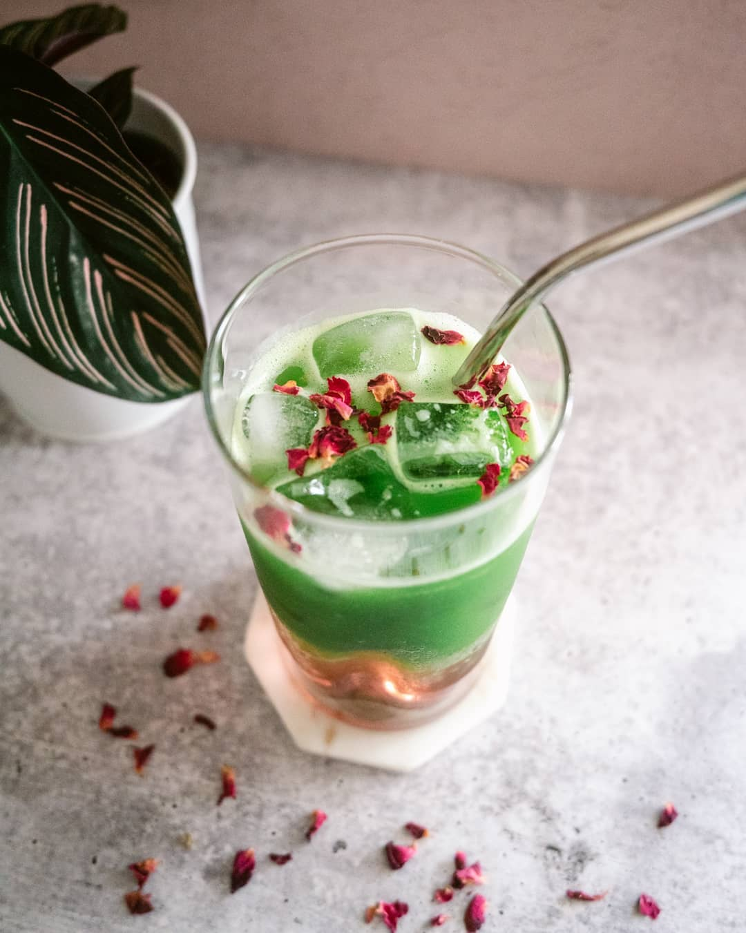 Sparkling Rose Iced Matcha