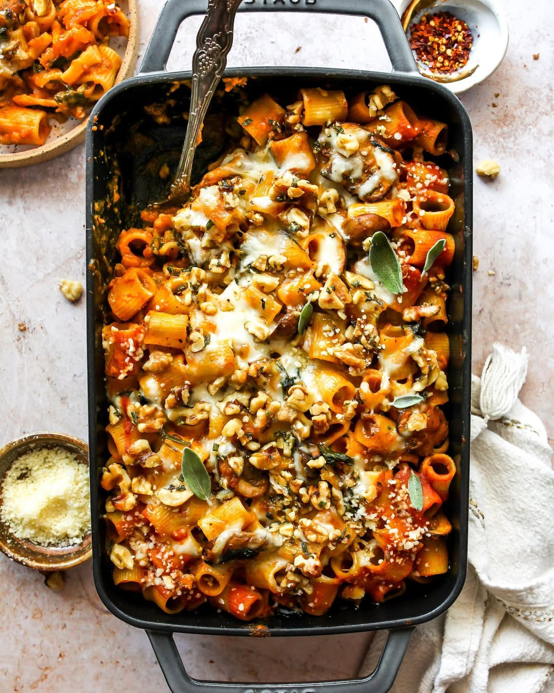 Pasta Bake with Pumpkin Tomato Sauce