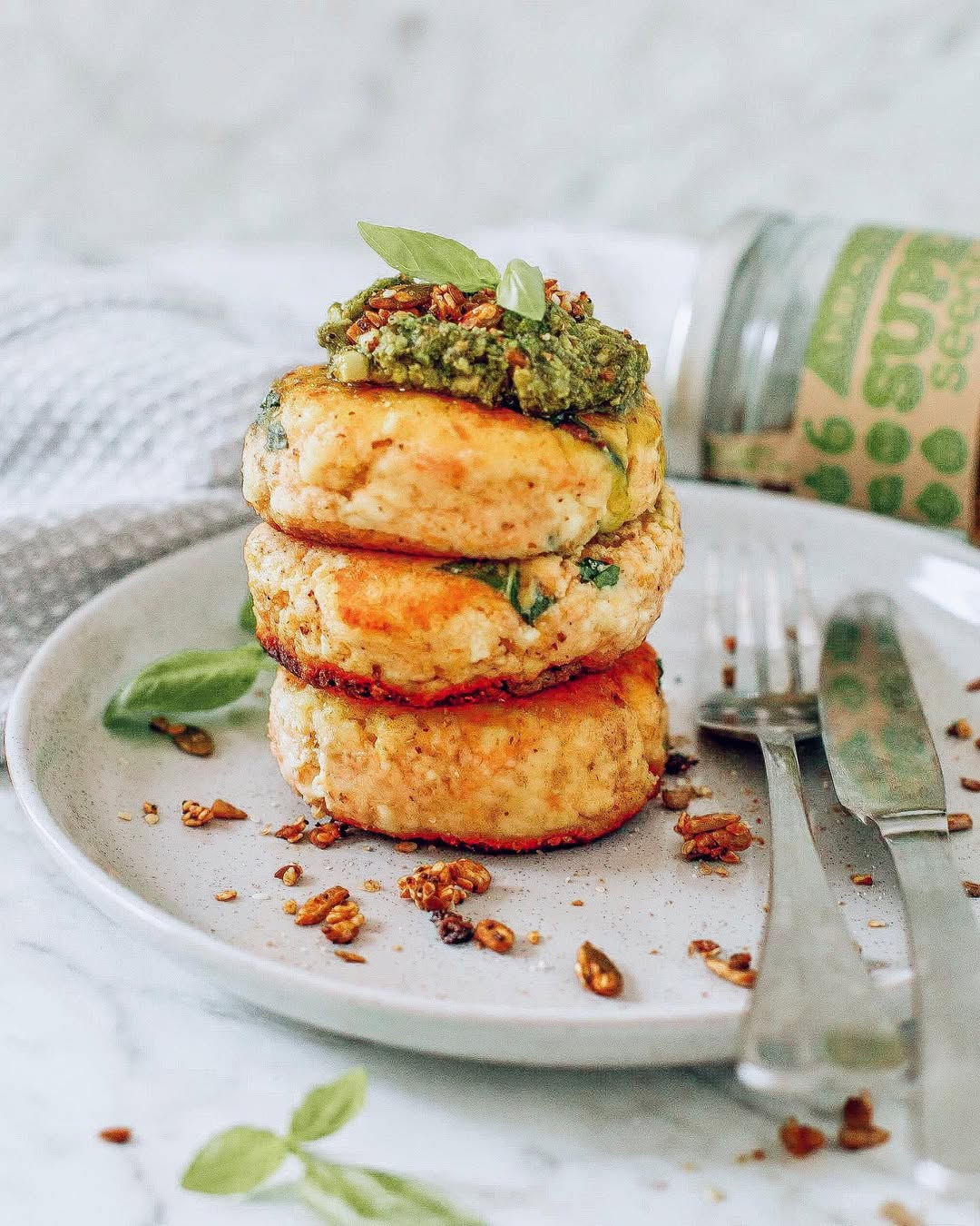 Pumpkin And Basil Savoury Ricotta Cakes
