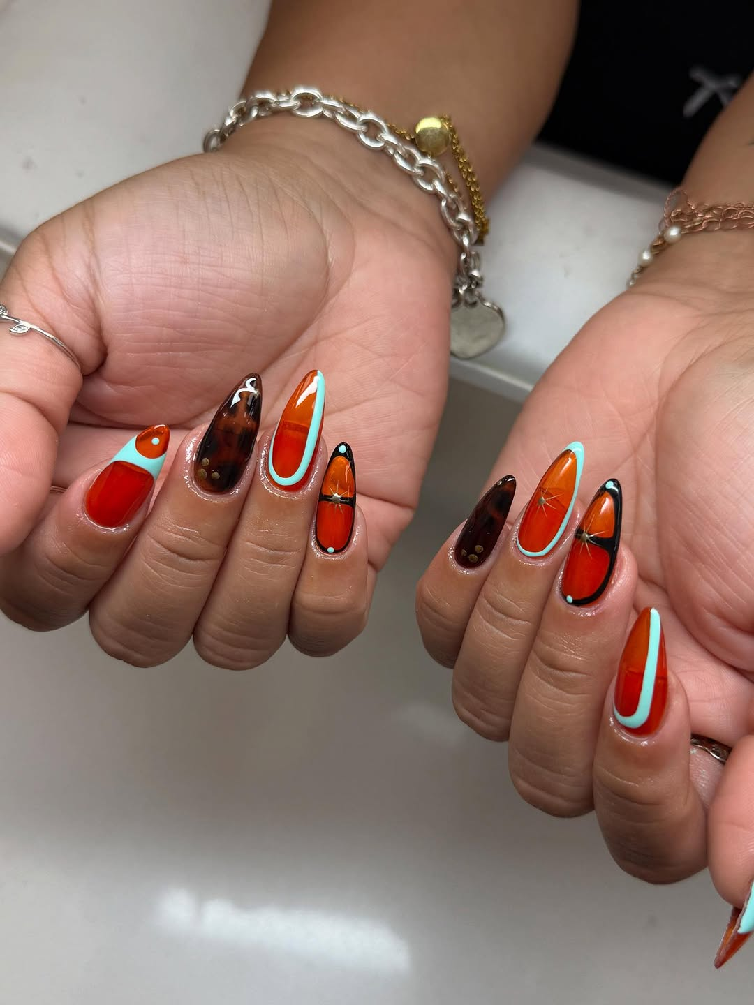 Burnt Orange and Pop of Teal