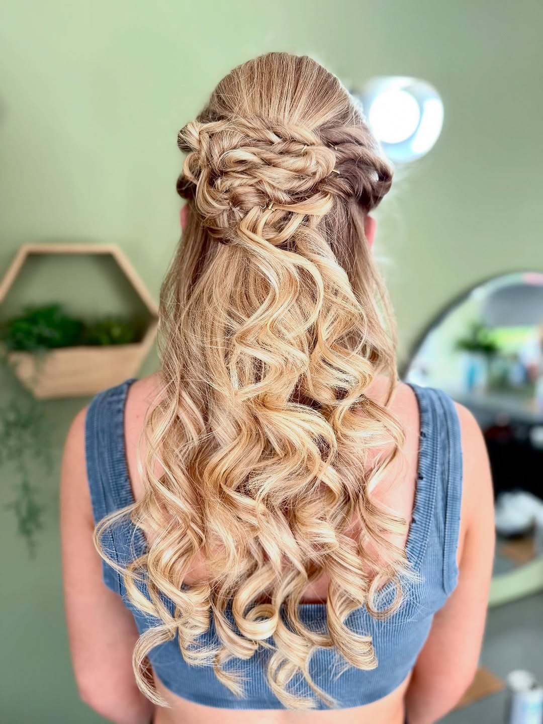 Twisted Half up Curls