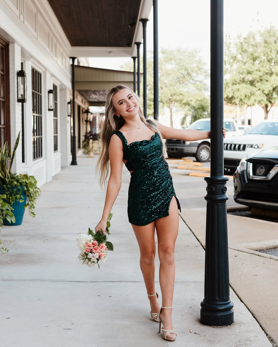 Emerald Glitter Mini Dress