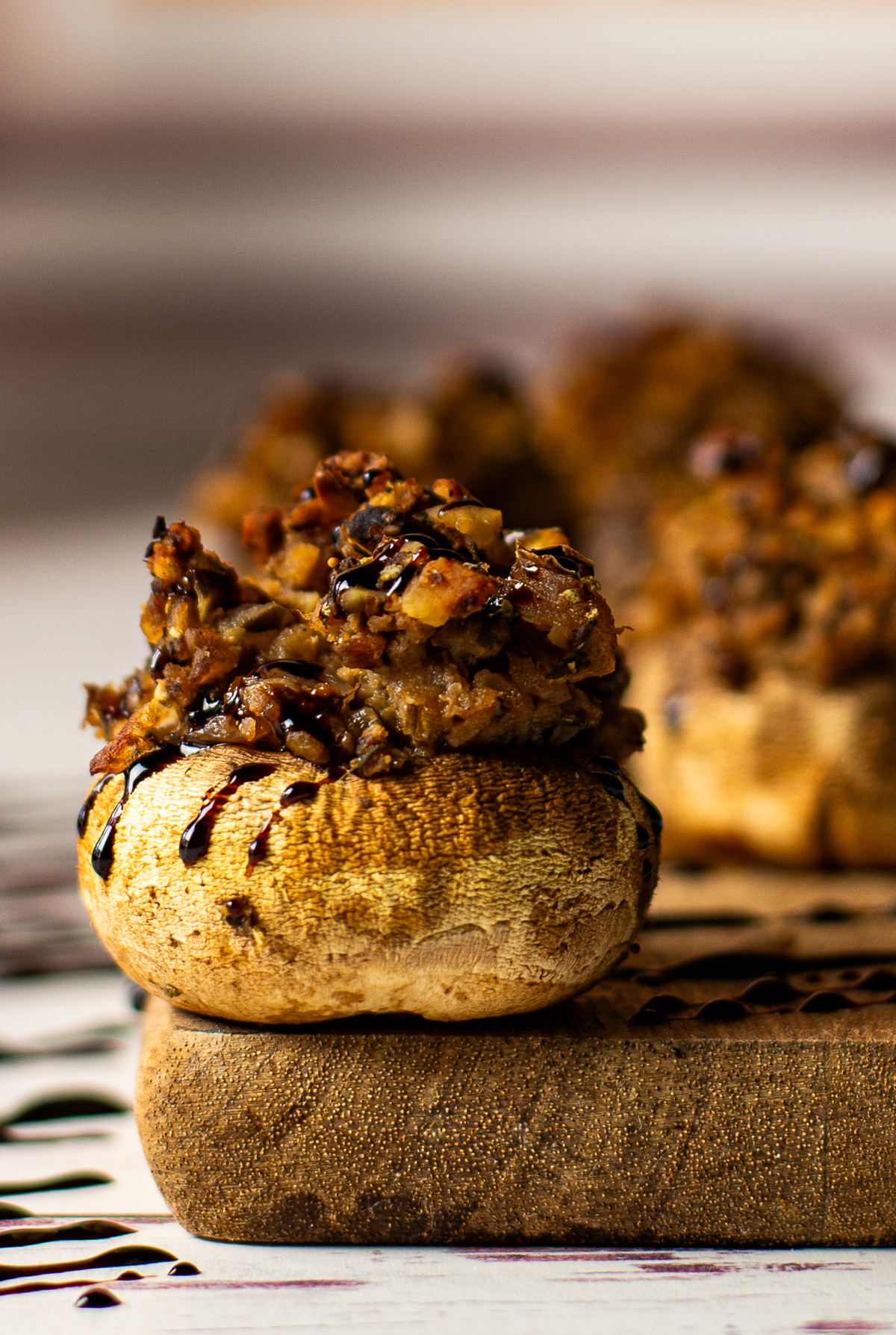 Vegan Apple and Walnut Stuffed Mushrooms