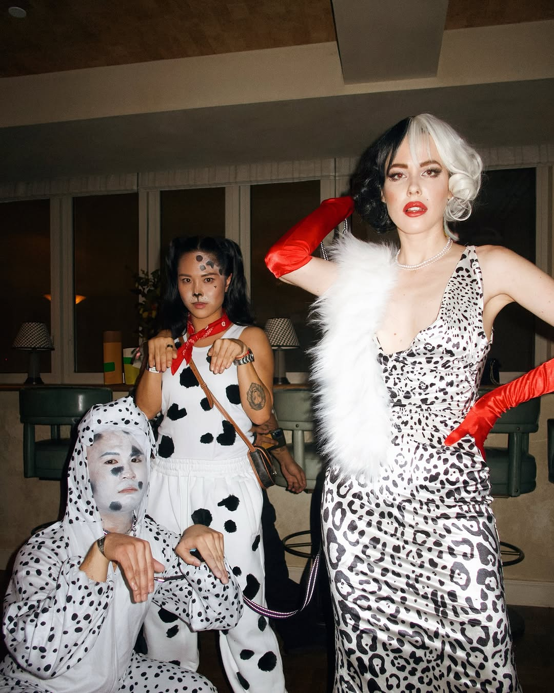 Cruella De Vil and Dalmatians