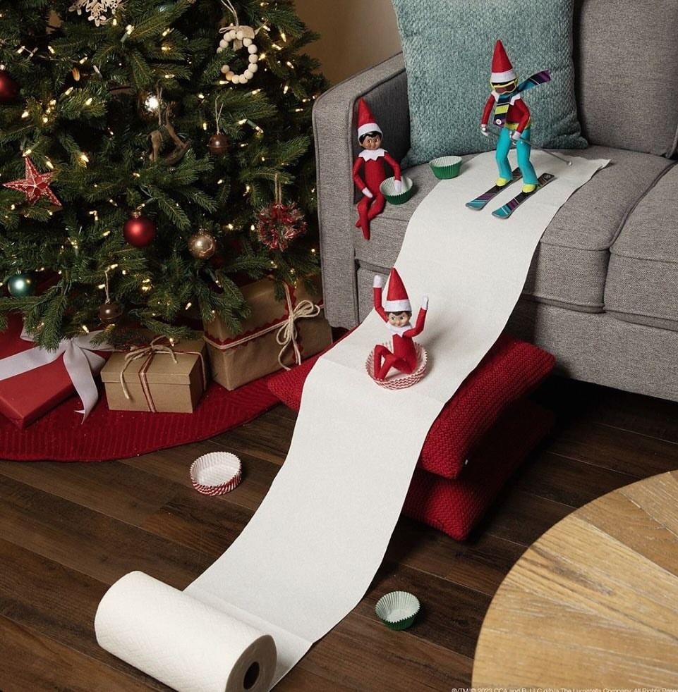 Turn Paper Towels Into A Ski Hill 