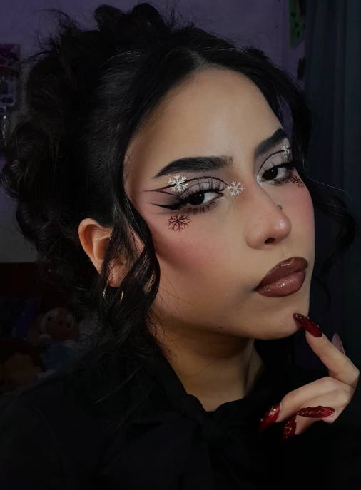 Snowflakes on face