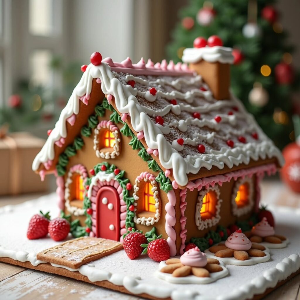 Make A Pink Gingerbread House 