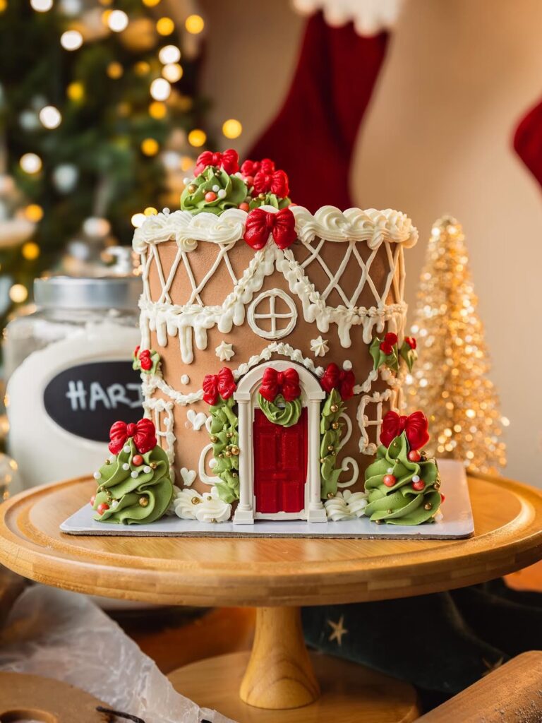 Decorate A Gingerbread House Cake 