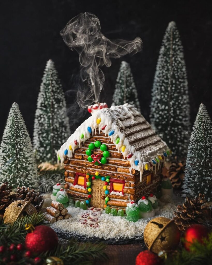 Create A Gingerbread Log Cabin 