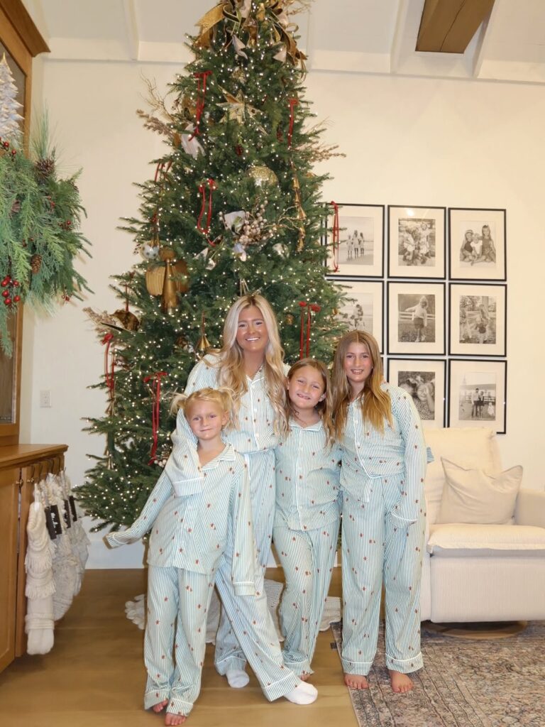 Classic Striped Christmas Pajama Photo