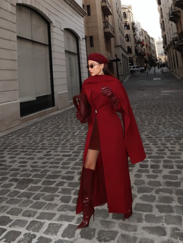 Burgundy Monochrome Christmas Outfit