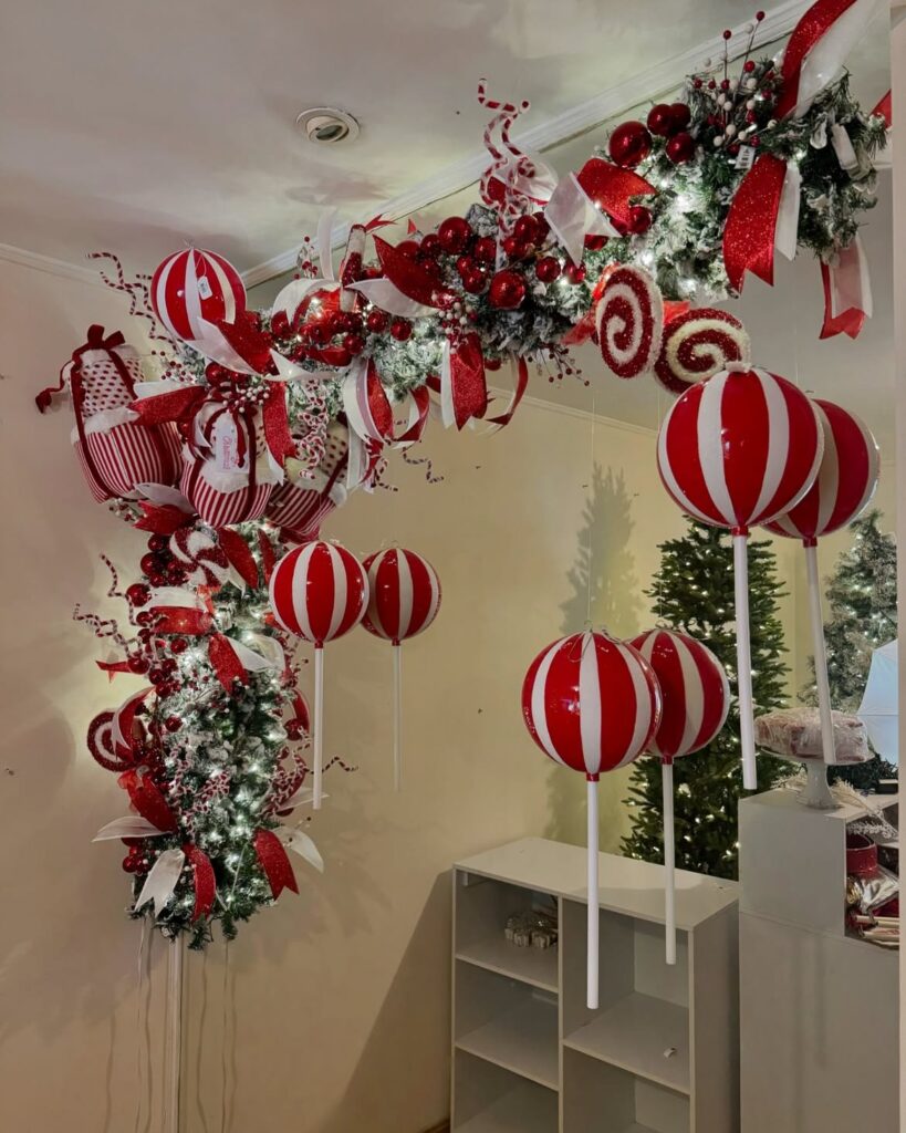 Red and White Candy Christmas Garland