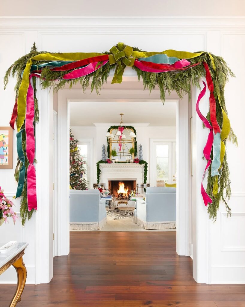 Colorful Velvet Ribbon Christmas Garland
