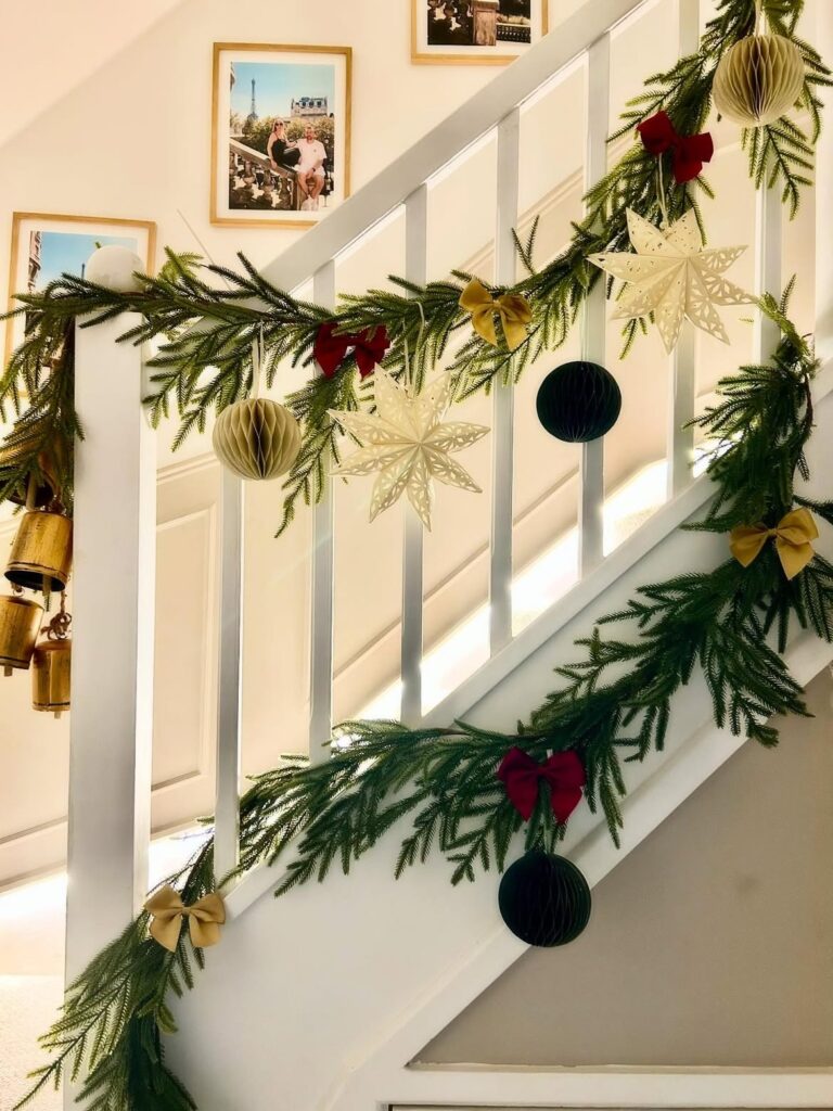 Evergreen Staircase Christmas Garland