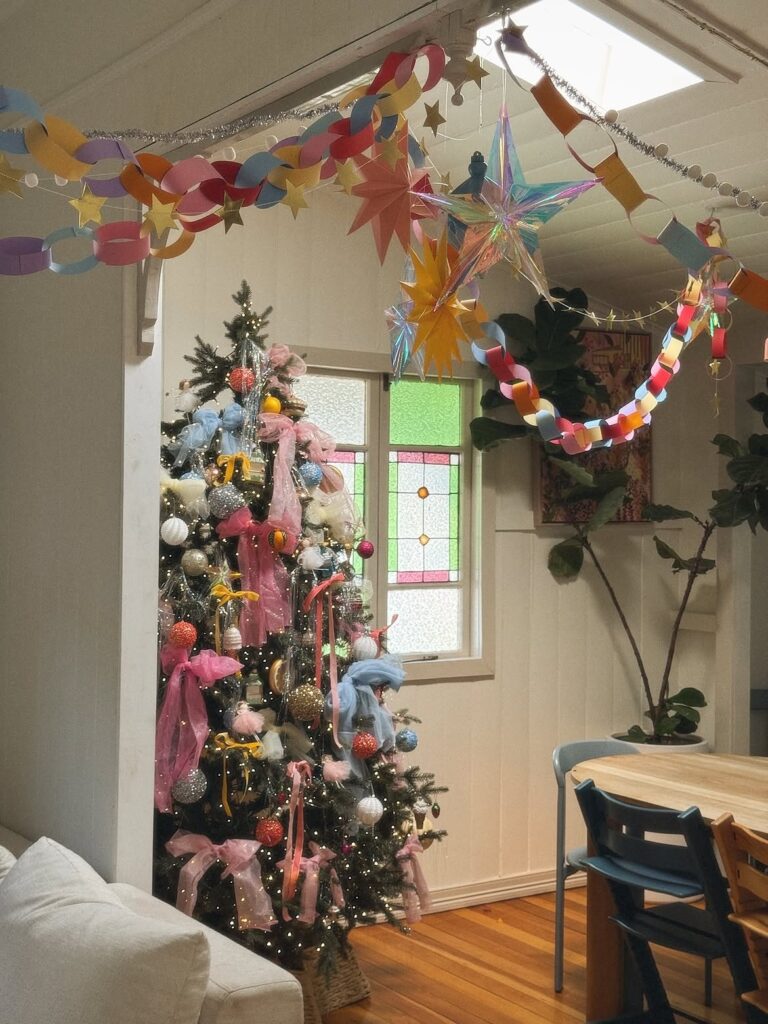 Rainbow Paper Chain Christmas Garland