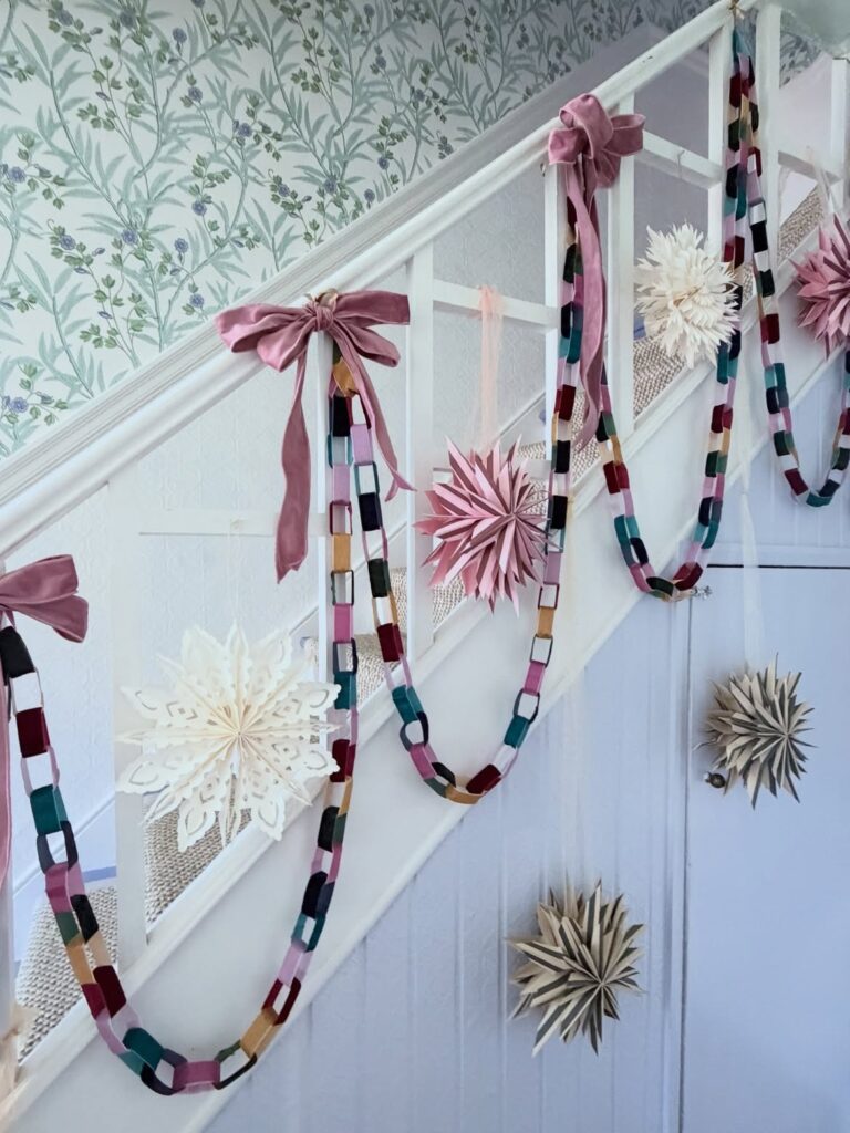 Pastel Paper Chain Christmas Garland