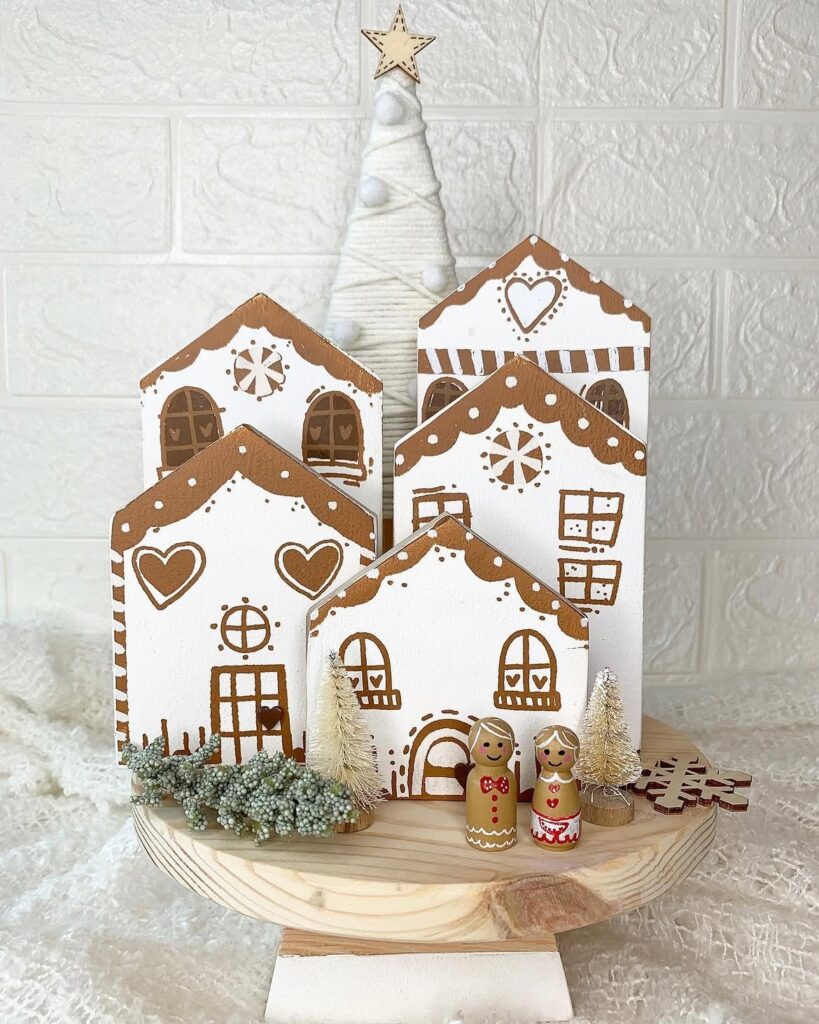 DIY Gingerbread Village Christmas Centerpiece