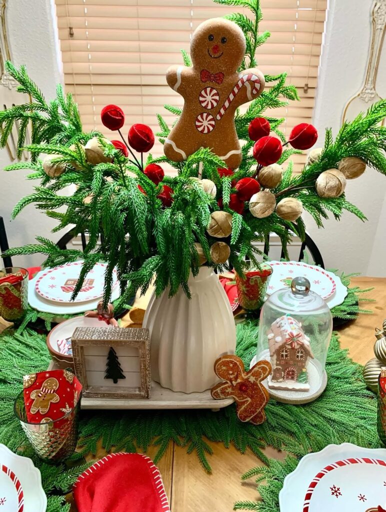 Gingerbread Christmas Table Centerpiece