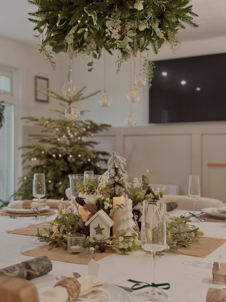 Natural Greenery Christmas Centerpiece