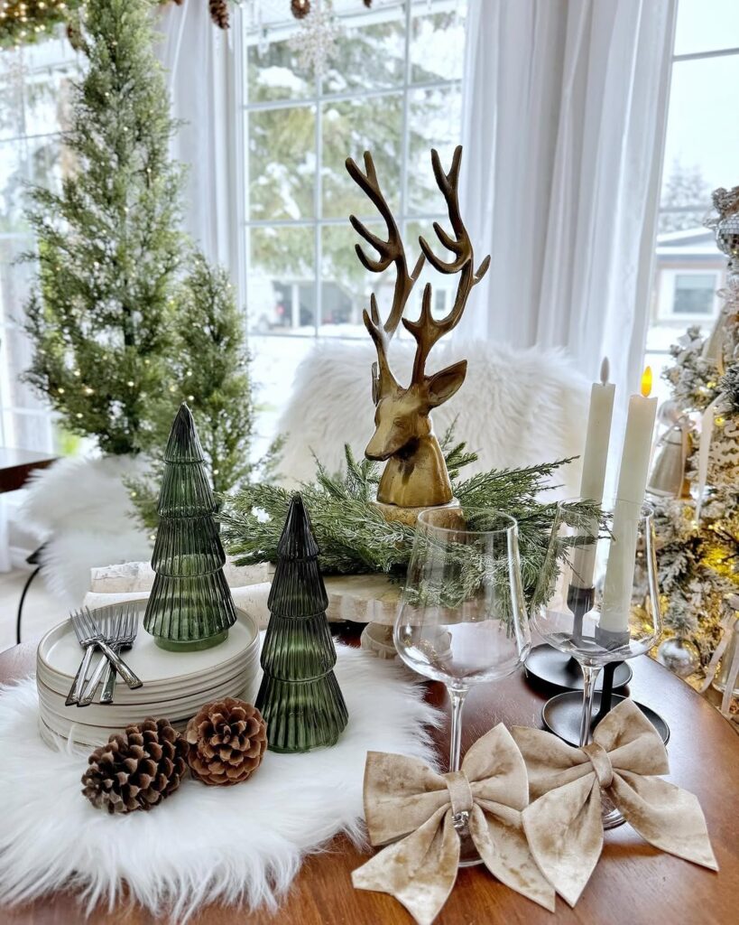 Woodland Reindeer Christmas Centerpiece