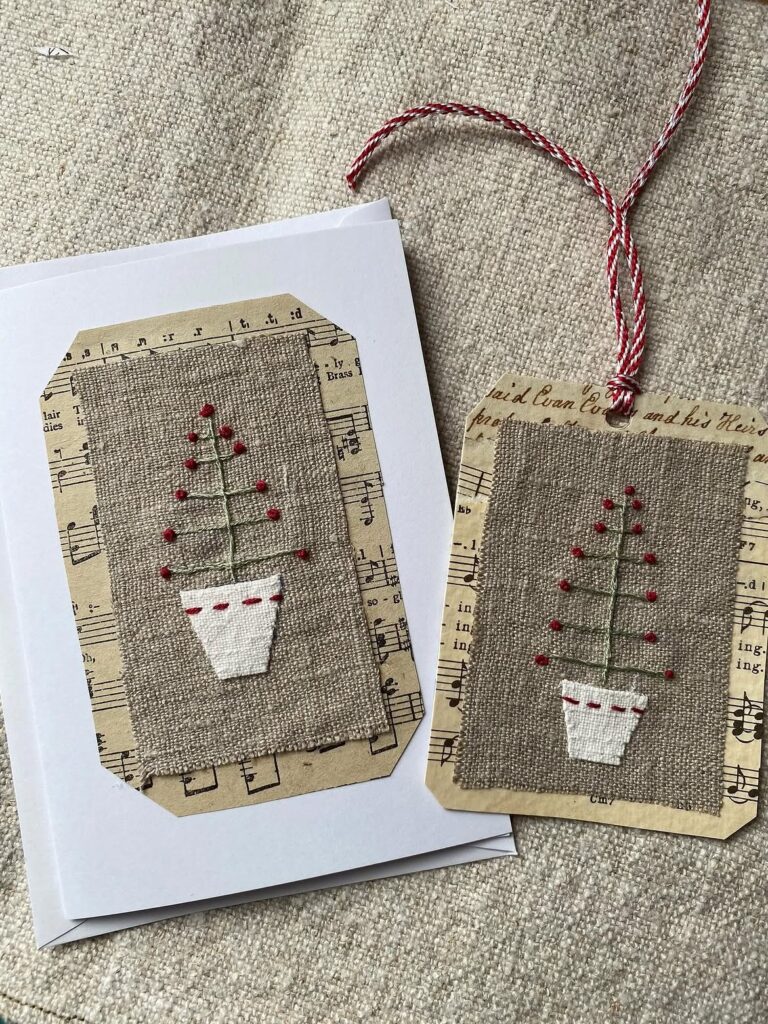 Embroidered Christmas Tree Card