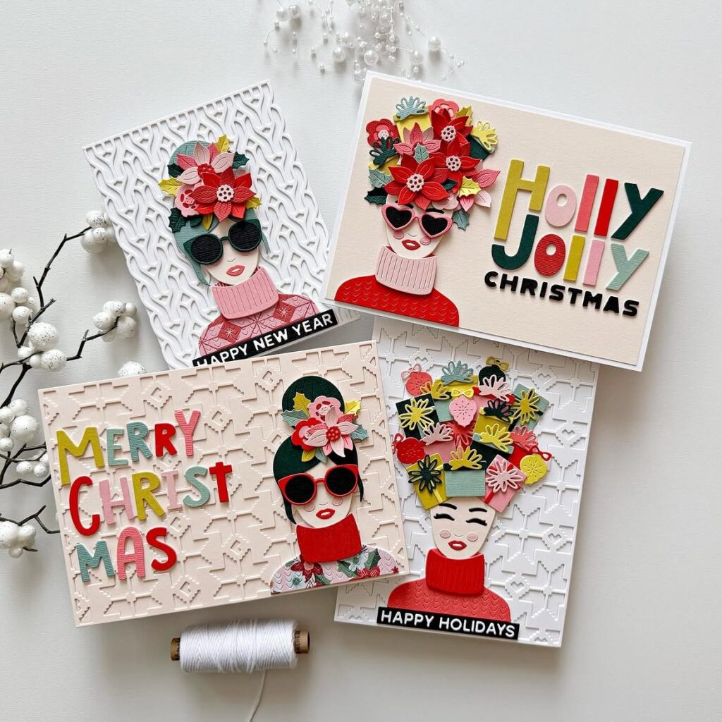 Colorful Paper Christmas Cards