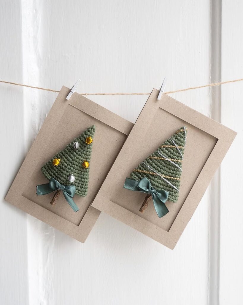 Embroidered Christmas Tree Cards
