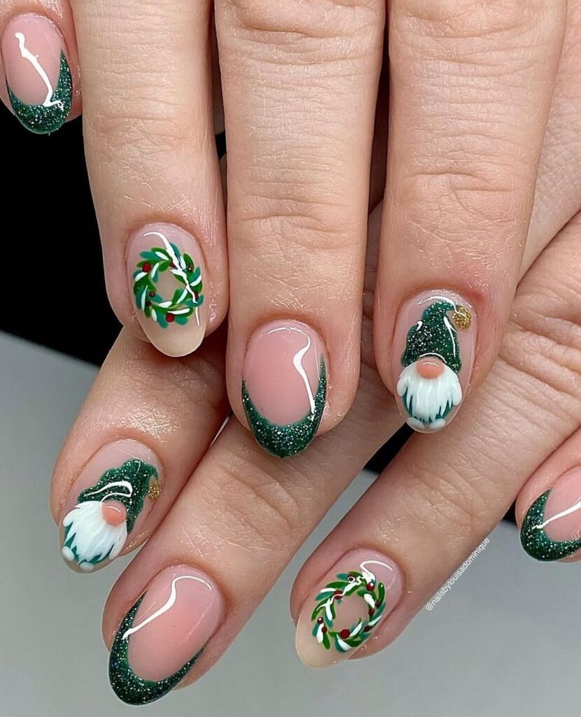  3D Christmas Gnome Nails 
