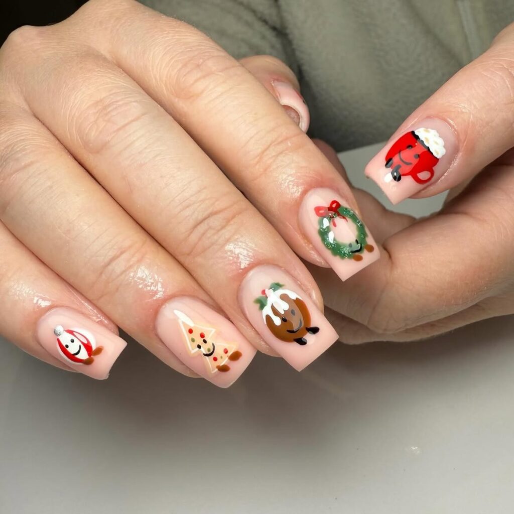 Christmas Character Nail Art 
