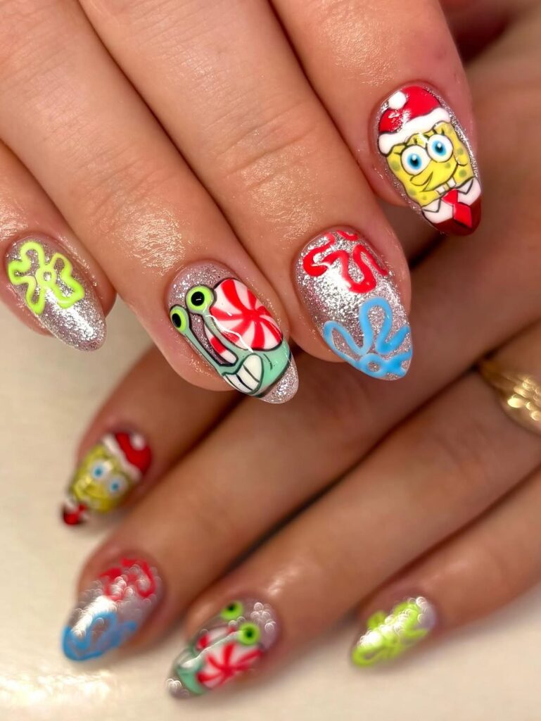 Fun Christmas Character Nails