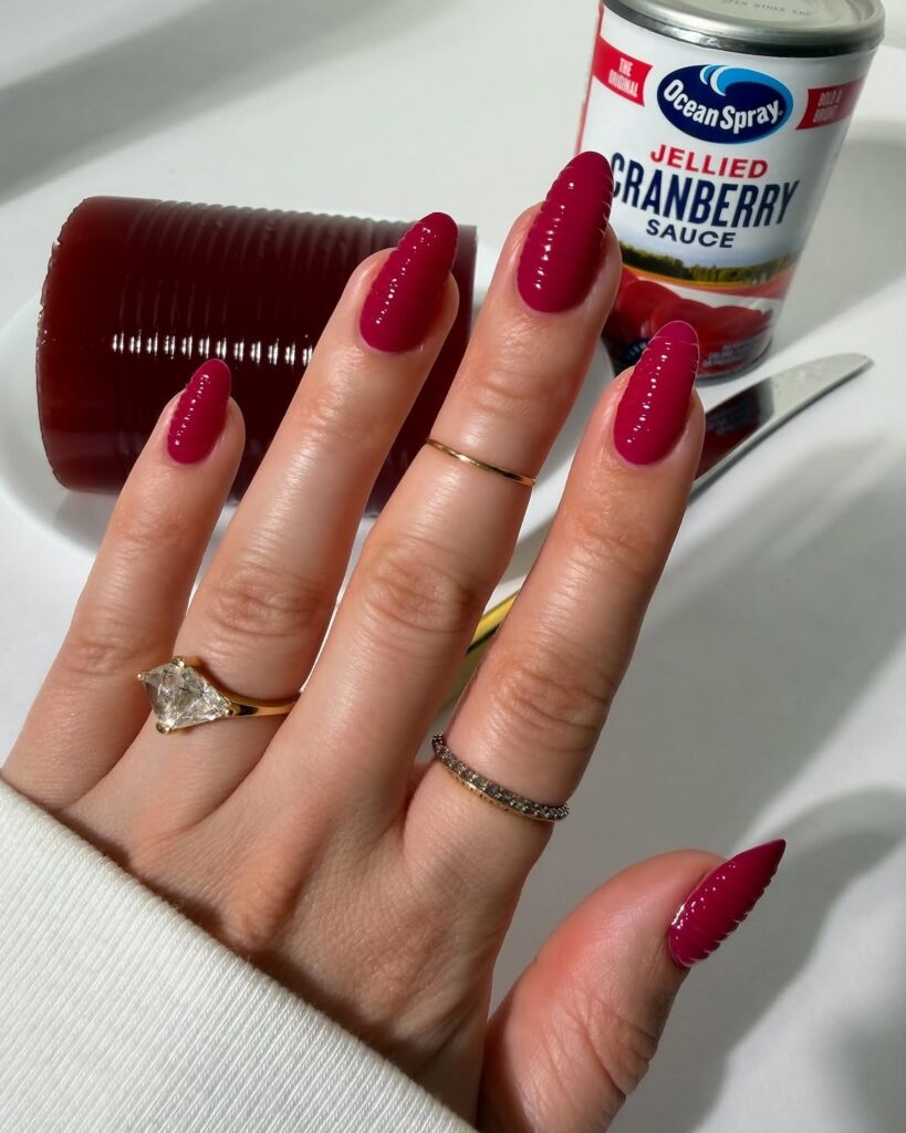 Cranberry Red Christmas Nails 