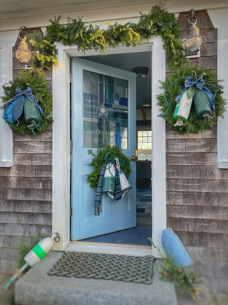 Coastal Christmas Porch Decor 