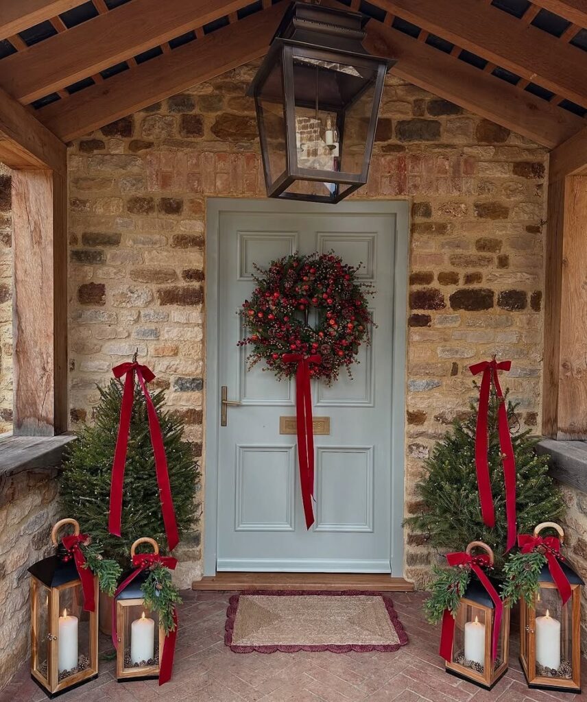 Rustic Christmas Porch Decor 