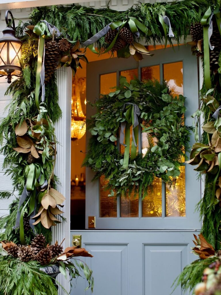 Pink Christmas Porch Decor 