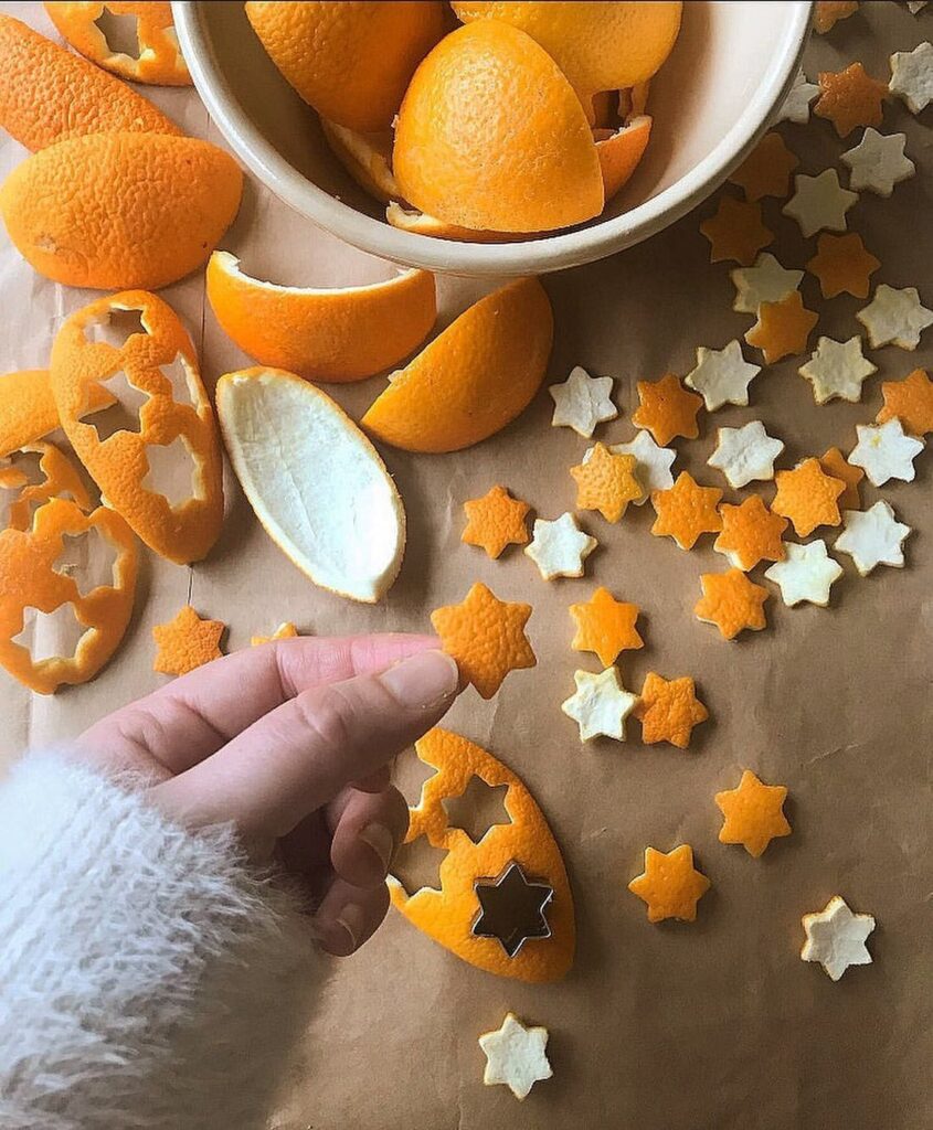 Dried Orange Peel Star Ornaments