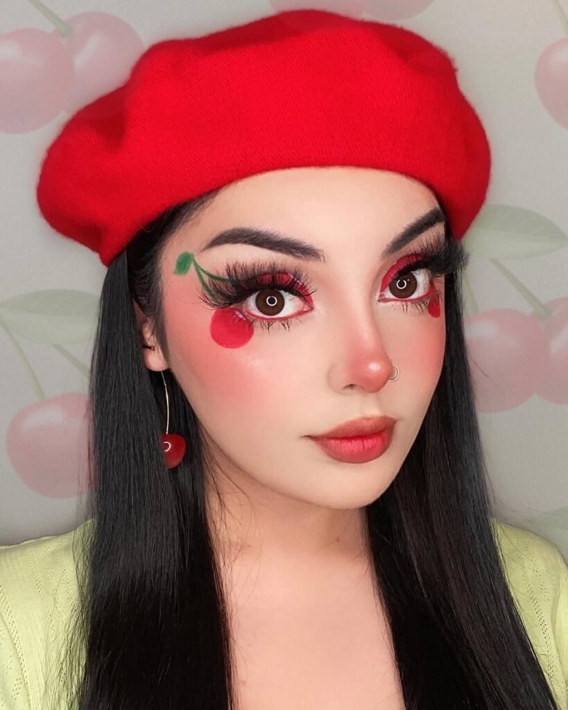 Cherry Christmas Makeup 