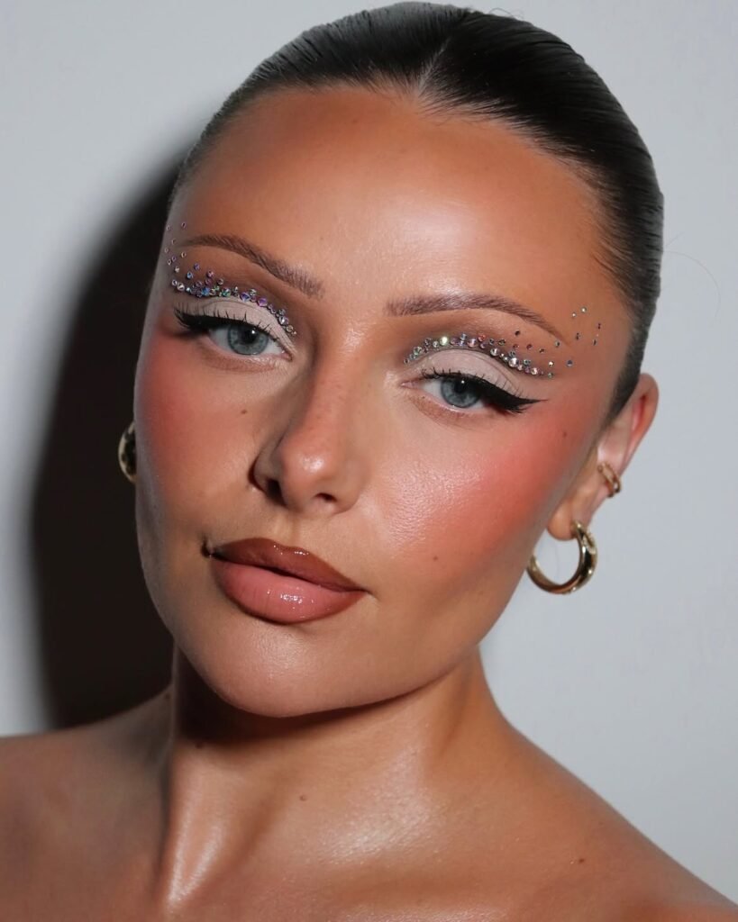 Festive Rhinestone Eye Makeup 