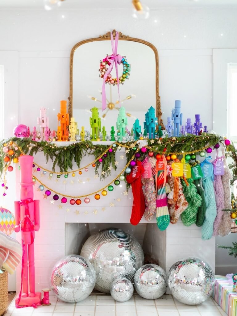 Rainbow Mantel Nutcrackers