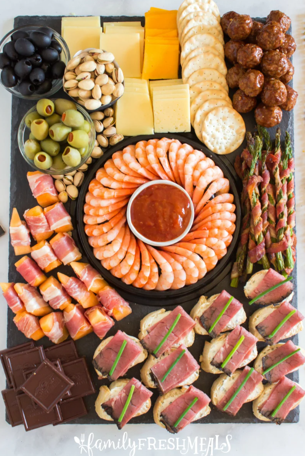 New Year’s Eve Meat and Cheese Board 