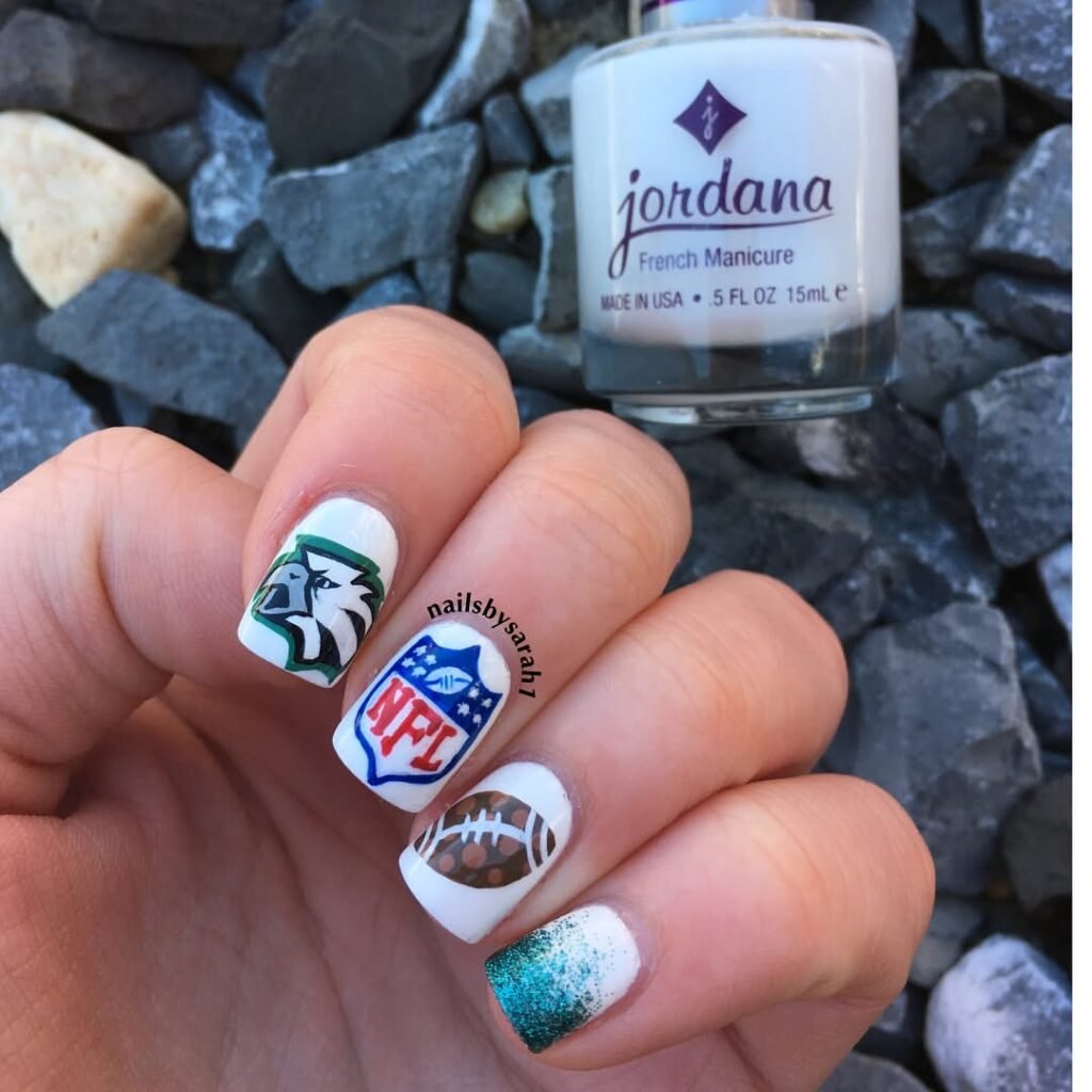 Eagles Super Bowl Nail Art 