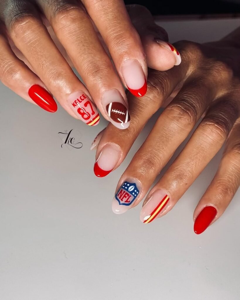 Classic Chiefs Inspired Nails 